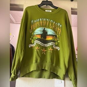 Daydreamer  Johnny Cash Green Crewneck Sweatshirt